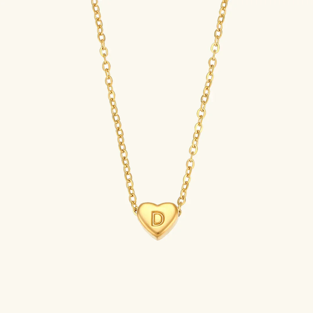 [Raffine]Heart Initial Gold Necklace