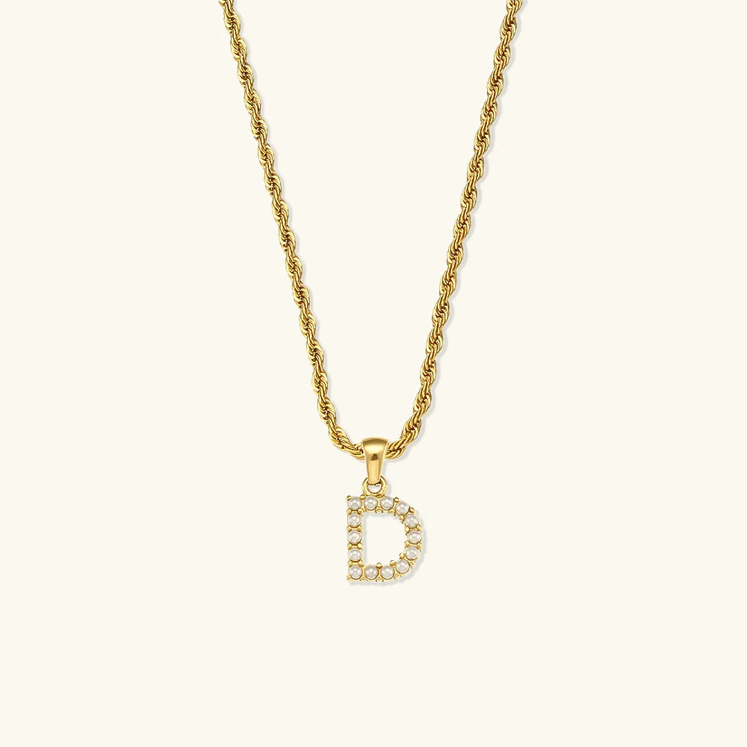[Raffine]Elodie Initial Letter Pearl Necklace