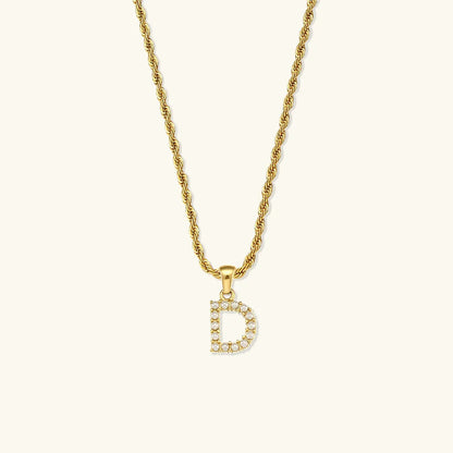 [Raffine]Elodie Initial Letter Pearl Necklace