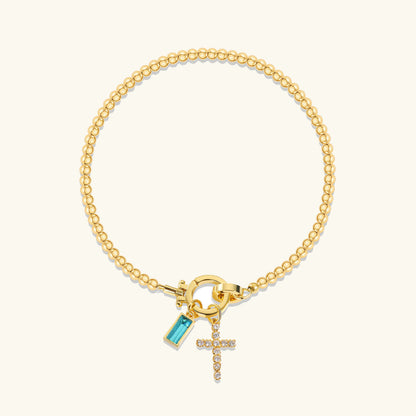 [Raffine]Amalia Birthstone Cross Bracelet