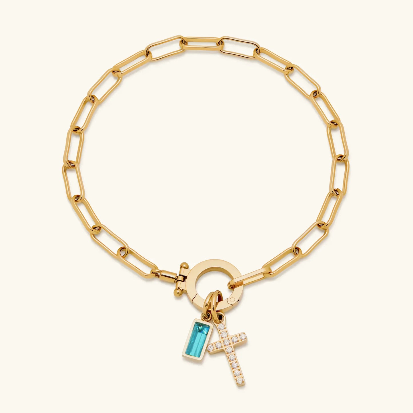 [Raffine]Annabella Birthstone Cross Bracelet