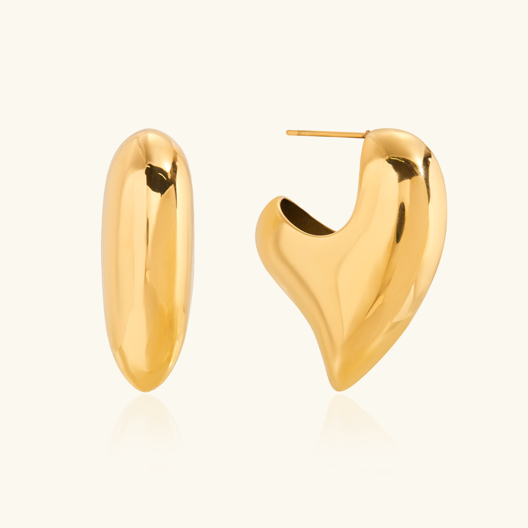 [Raffine]Aimee Chunky Heart Gold Earrings