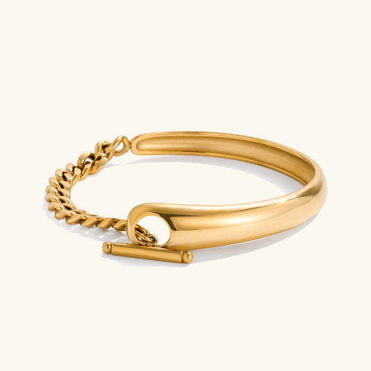 [Raffine]Myrna Chained Gold Bangle