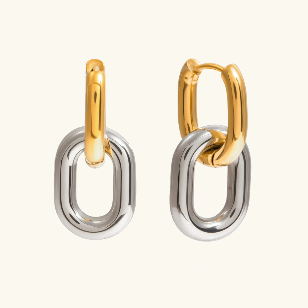 [Raffine]Pippa Two Tone Double Hoops