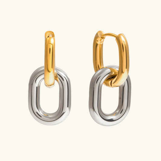 [Raffine]Pippa Two Tone Double Hoops