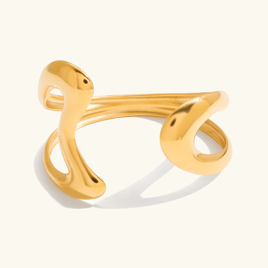 [Raffine]Lulu Sculpted Gold Bangle