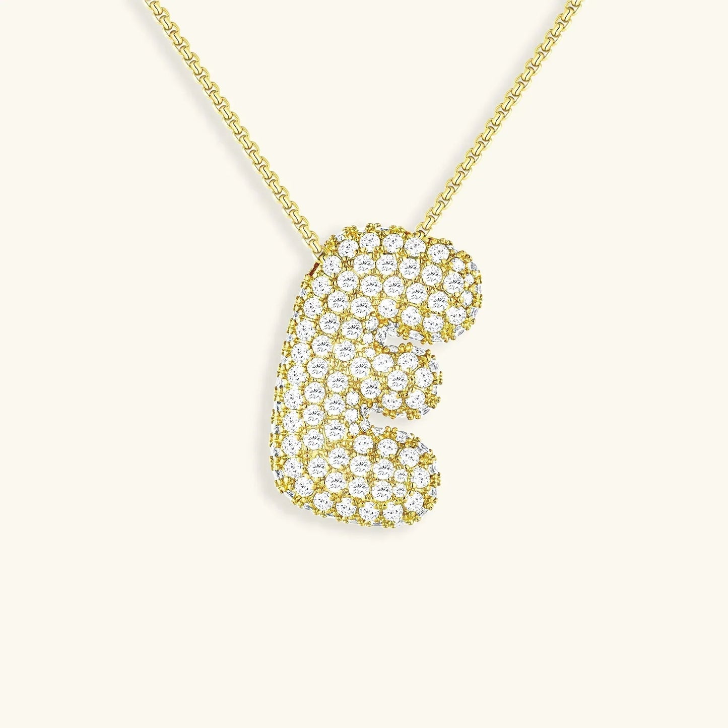 [Raffine]Bubble Initial Diamond Necklace