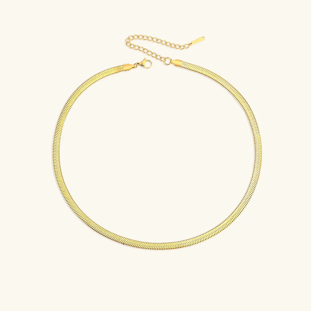 [Raffine]Elizabeth Gold Herringbone Necklace