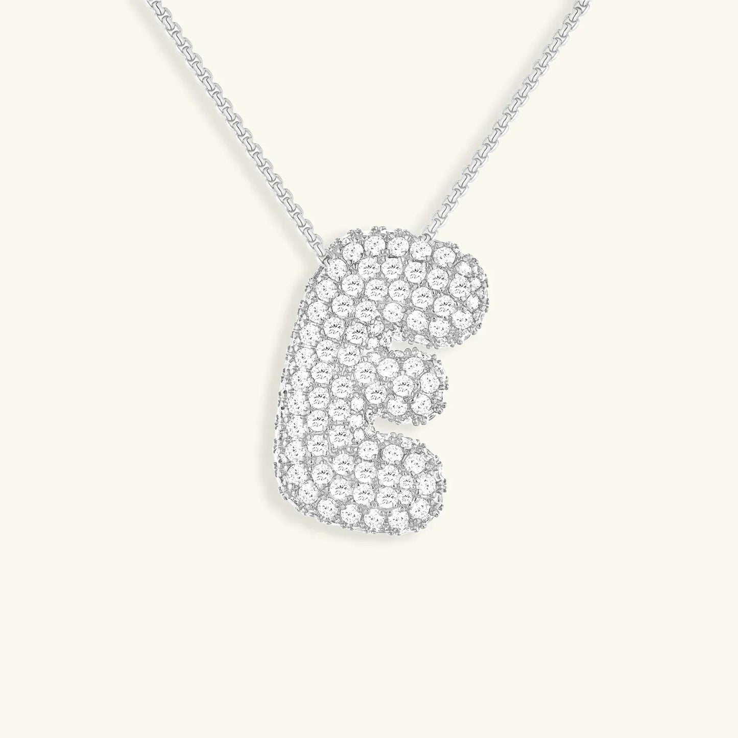 [Raffine]Bubble Initial Diamond Necklace