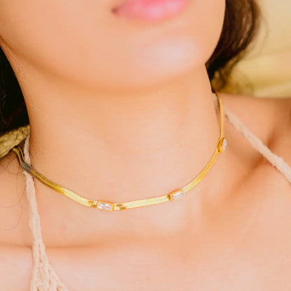 [Raffine]Eve Herringbone Gold Necklace