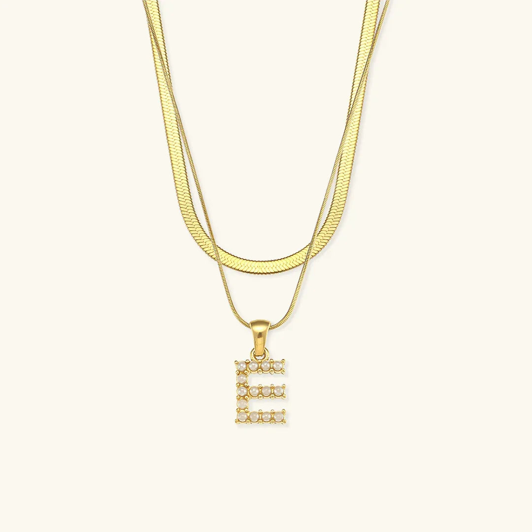 [Raffine]Fiona Layered Gold Initial Letter Necklace