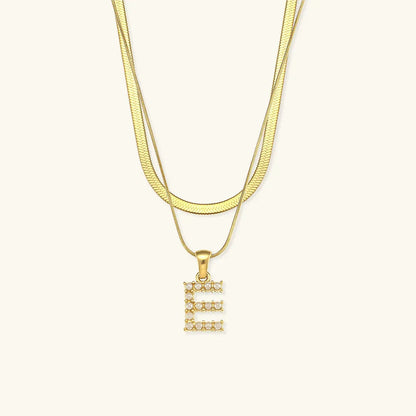 [Raffine]Fiona Layered Gold Initial Letter Necklace