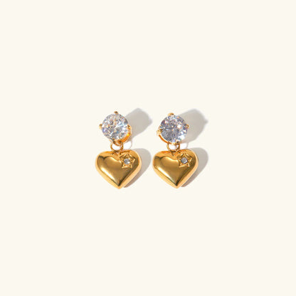 [Raffine]Emmeline Heart Gold Earrings