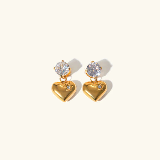 [Raffine]Emmeline Heart Gold Earrings