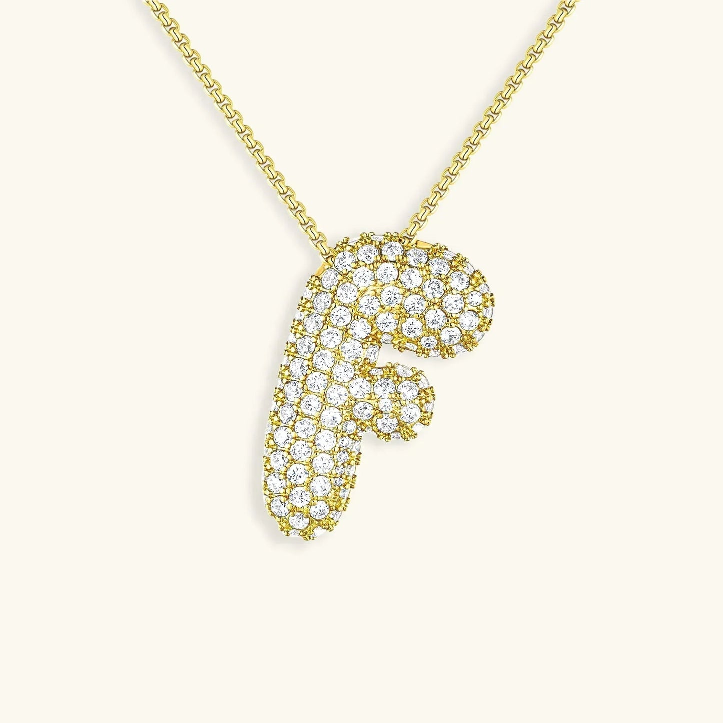 [Raffine]Bubble Initial Diamond Necklace