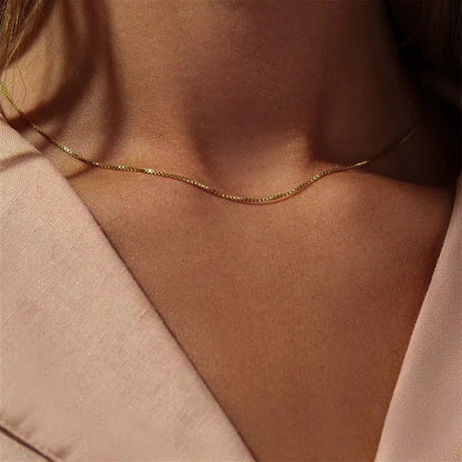 [Raffine]Danica Box Chain Gold Necklace