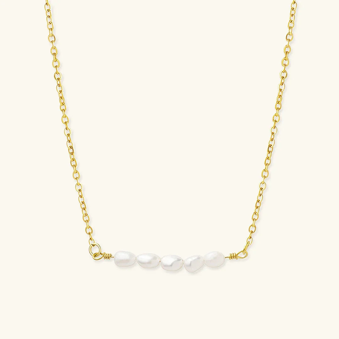 [Raffine]Fleur Freshwater Pearl Gold Necklace