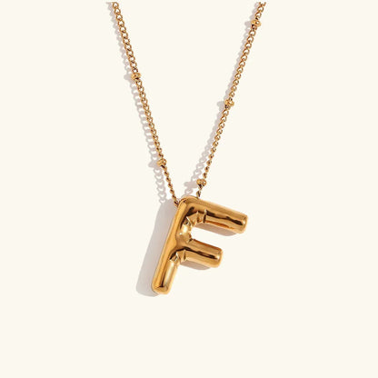 [Raffine]Balloon Gold Initial Necklace