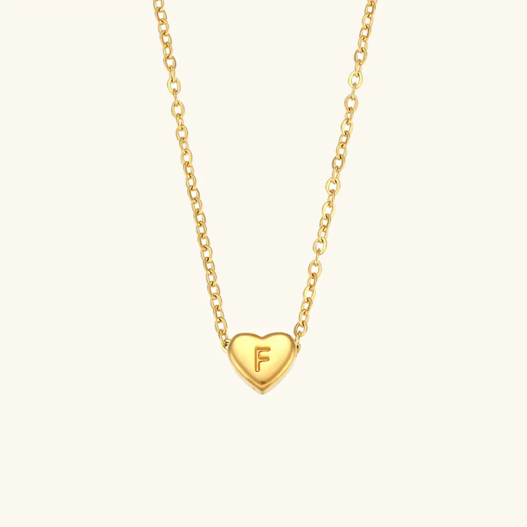 [Raffine]Heart Initial Gold Necklace