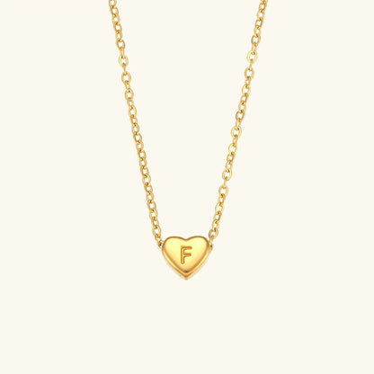 [Raffine]Heart Initial Gold Necklace