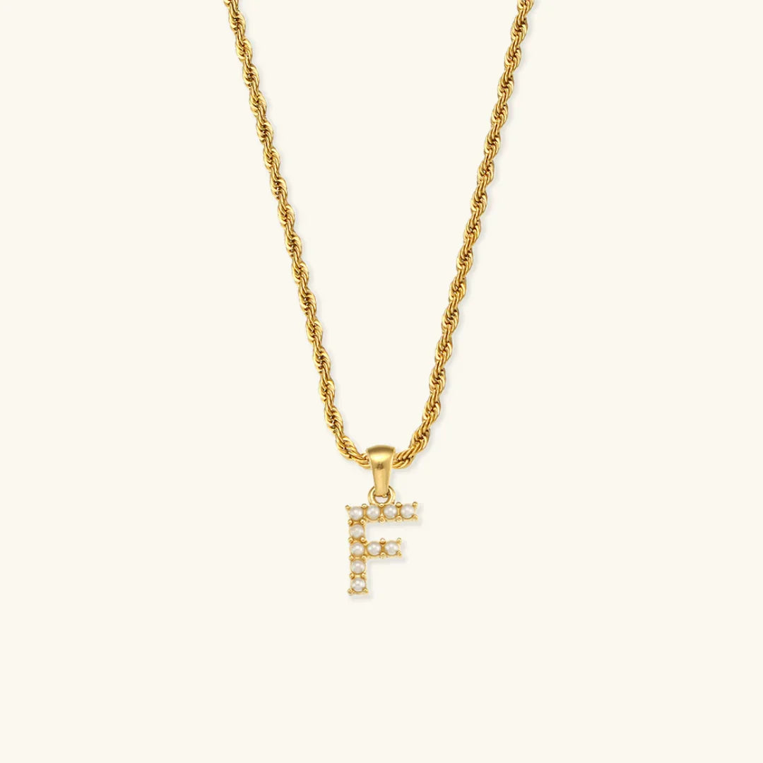 [Raffine]Elodie Initial Letter Pearl Necklace