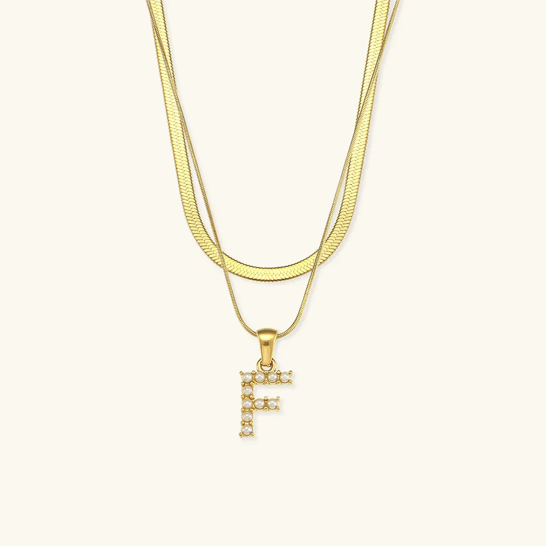 [Raffine]Fiona Layered Gold Initial Letter Necklace