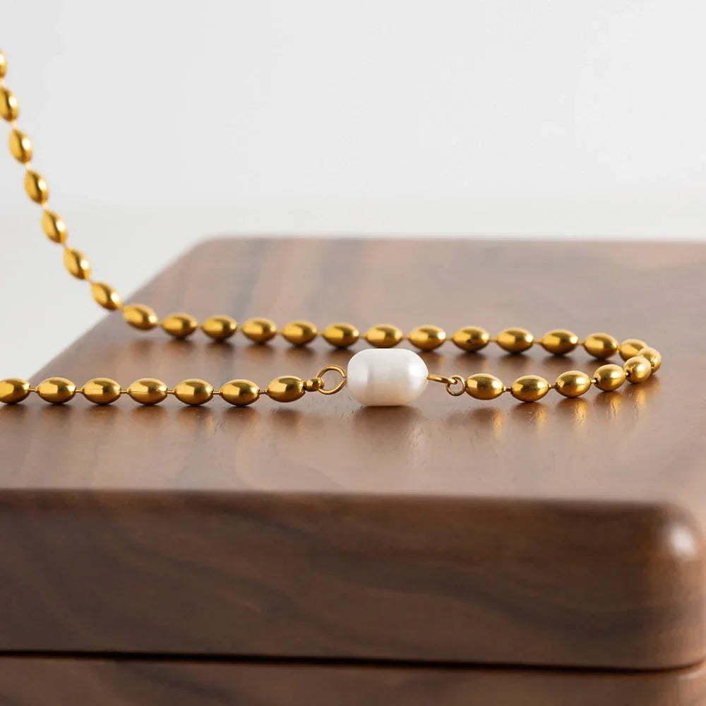 [Raffine]Neptune Freshwater Pearl Necklace