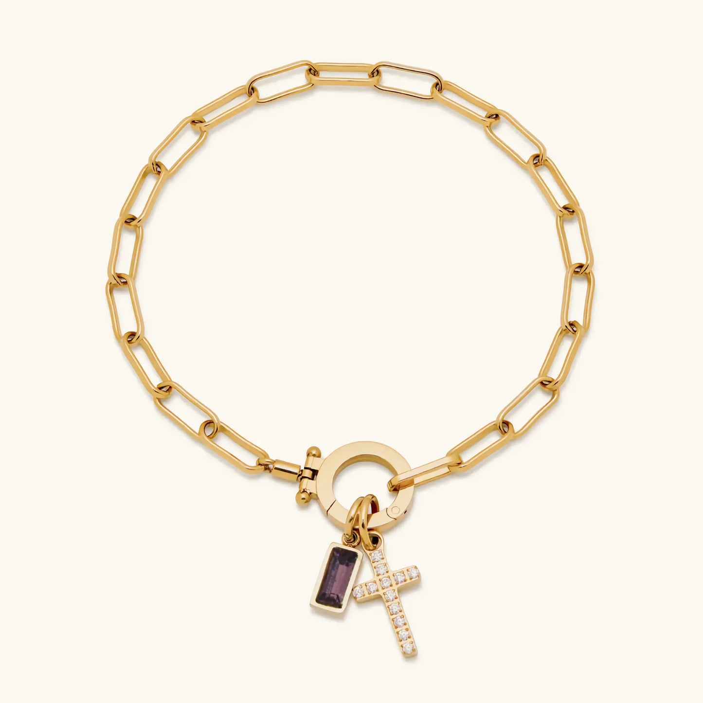 [Raffine]Annabella Birthstone Cross Bracelet