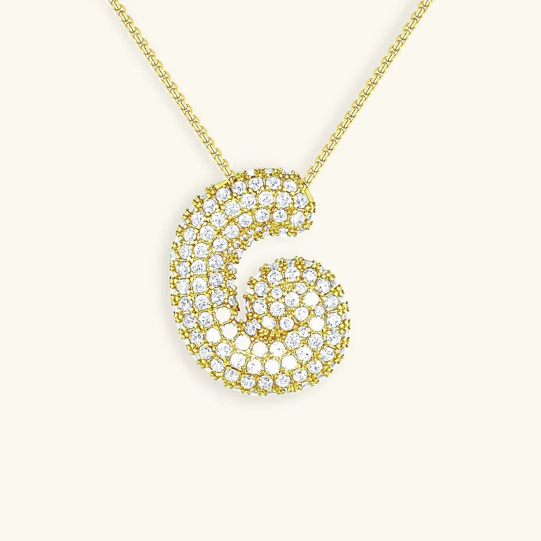 [Raffine]Bubble Initial Diamond Necklace