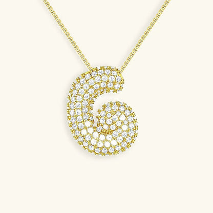 [Raffine]Bubble Initial Diamond Necklace