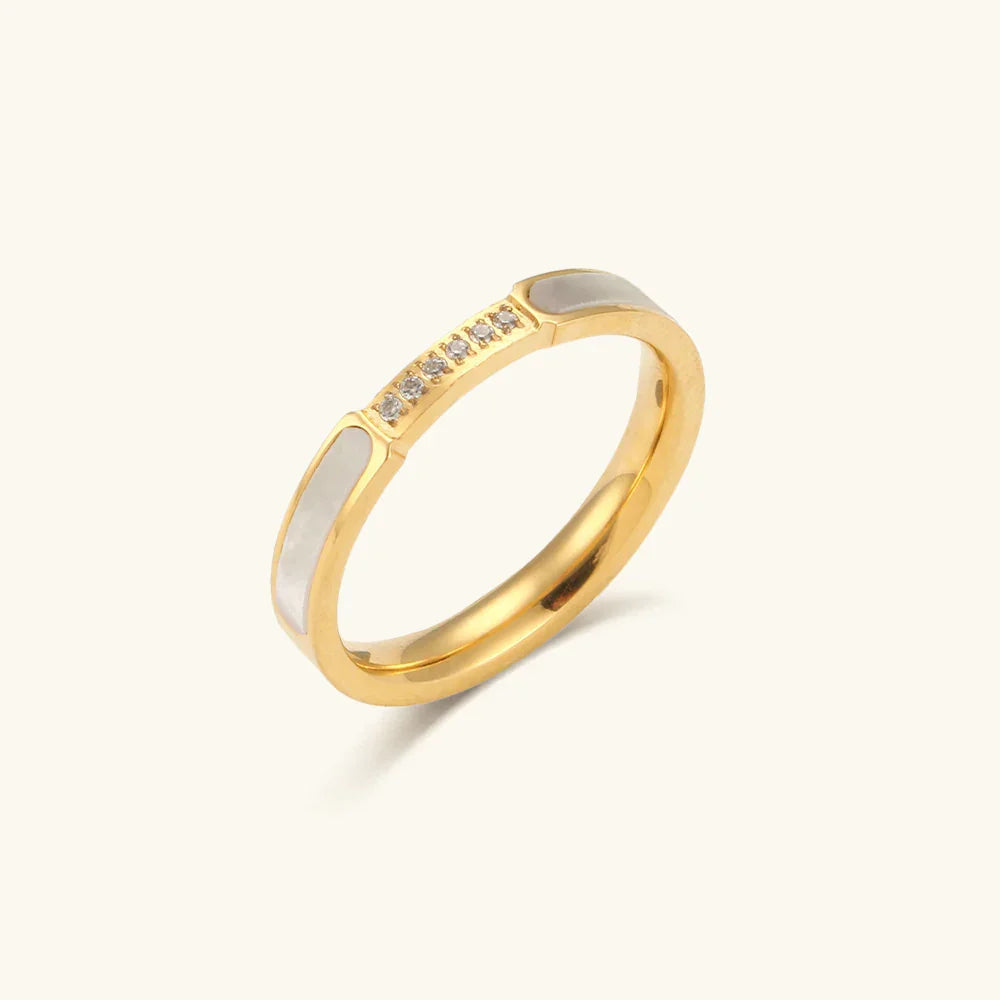 [Raffine]Gabrielle Diamond Simulant Gold Ring