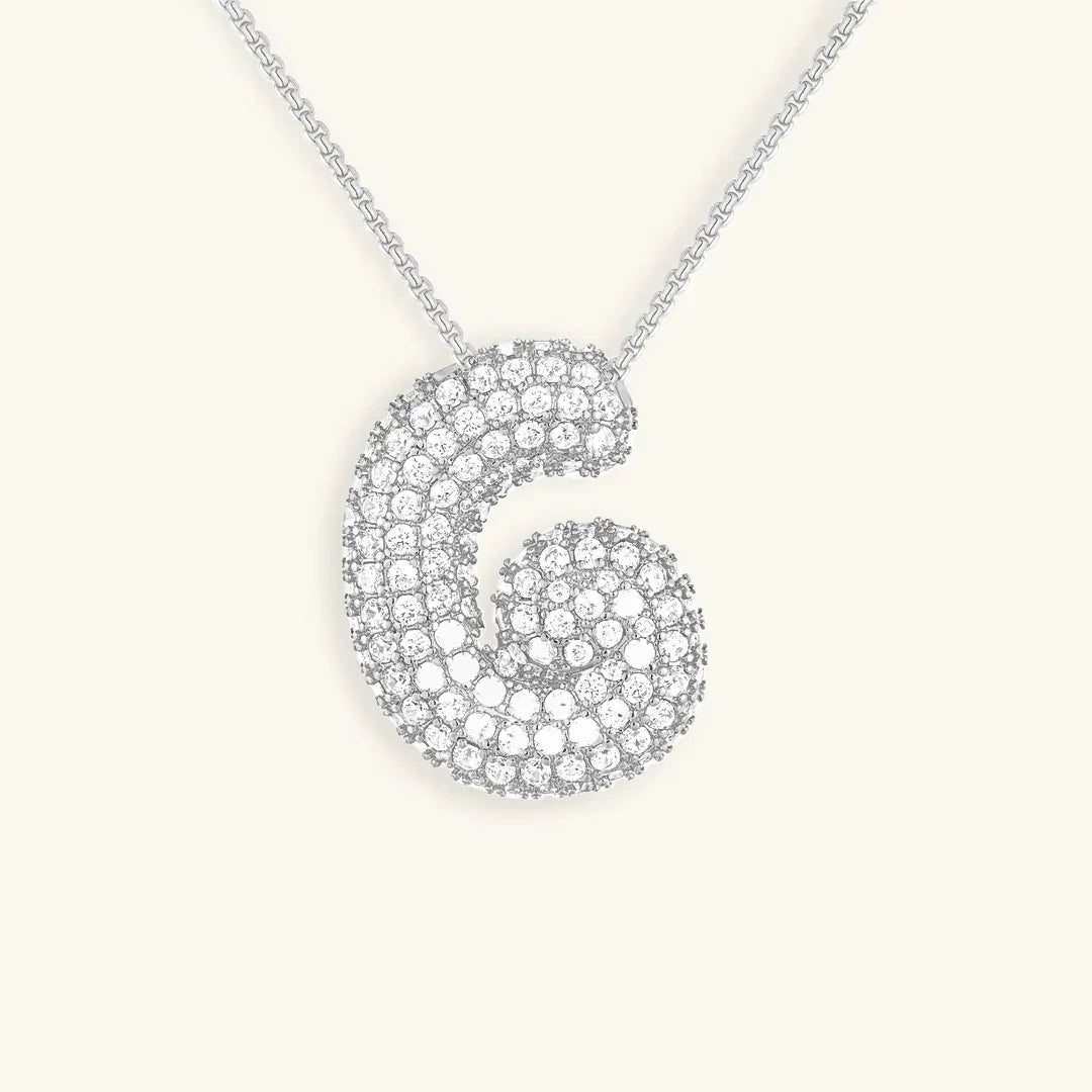 [Raffine]Bubble Initial Diamond Necklace