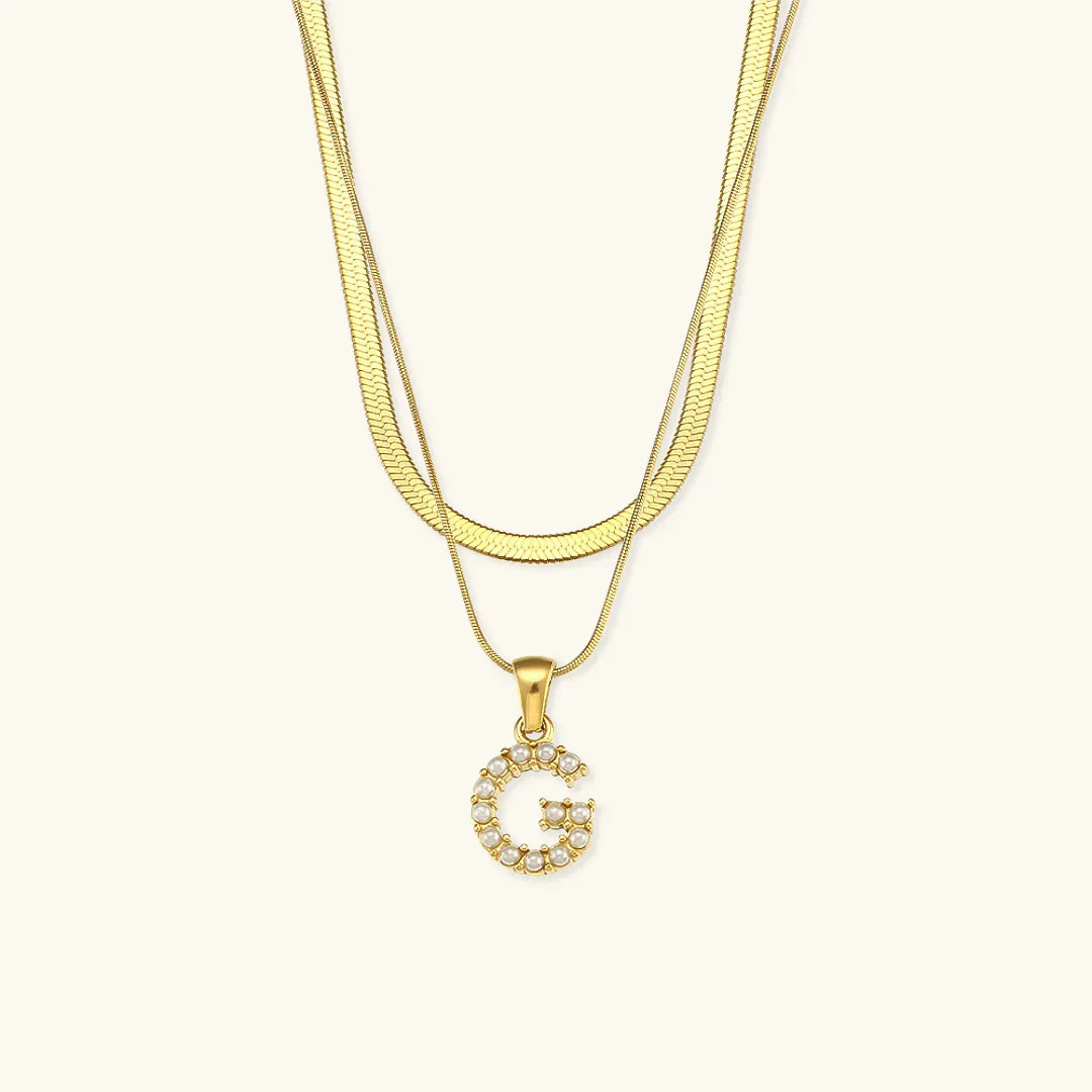 [Raffine]Fiona Layered Gold Initial Letter Necklace
