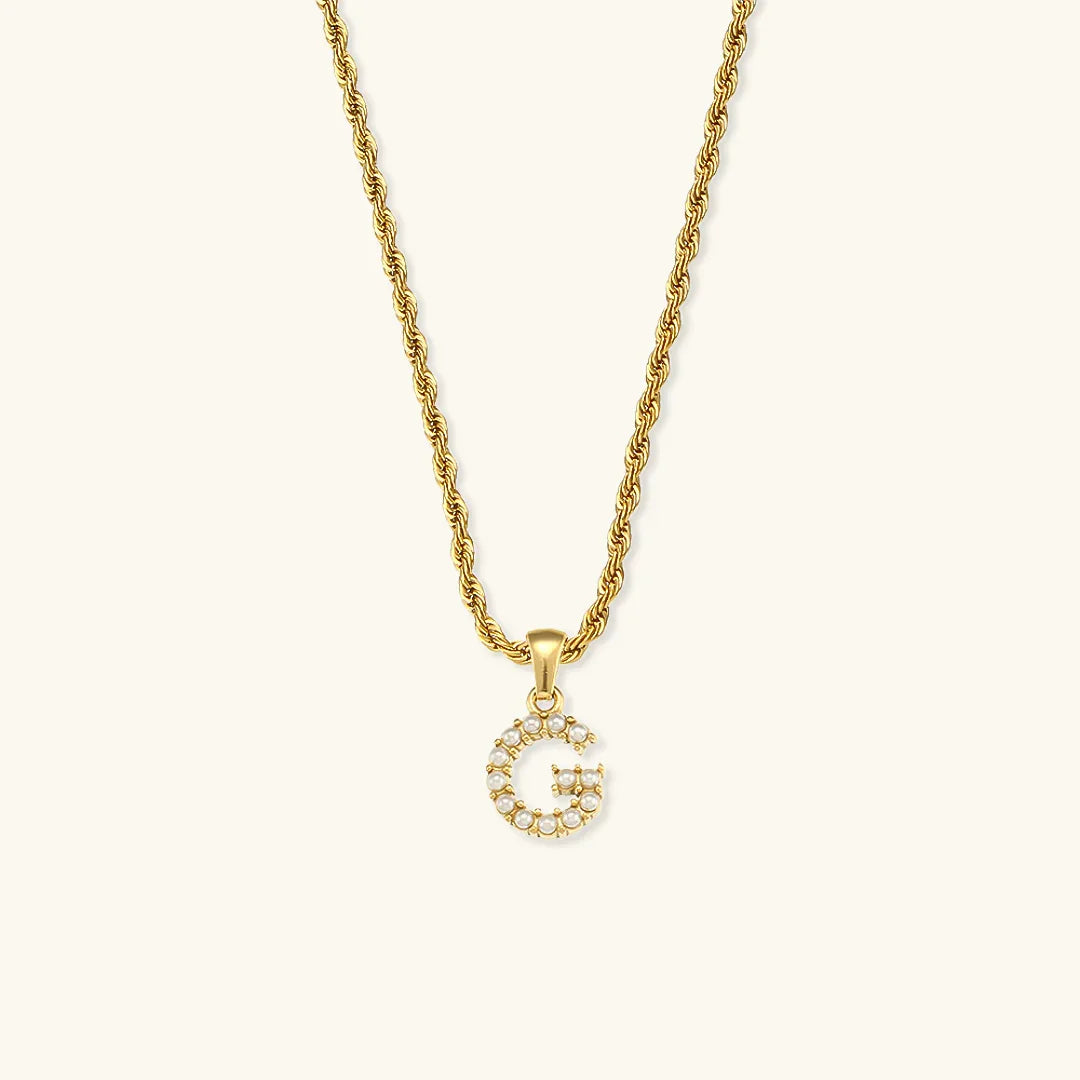 [Raffine]Elodie Initial Letter Pearl Necklace