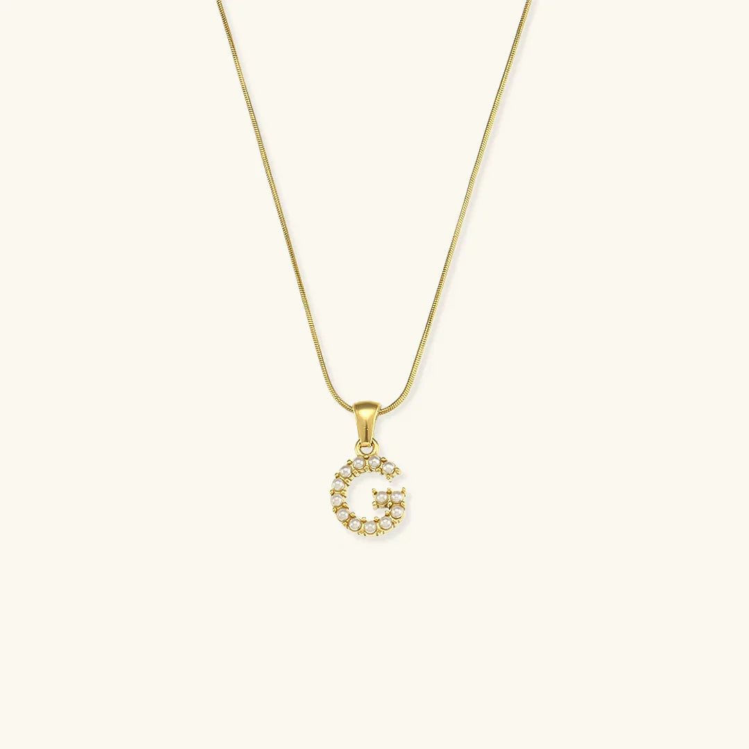 [Raffine]Augustine Initial Letter Pearl Necklace