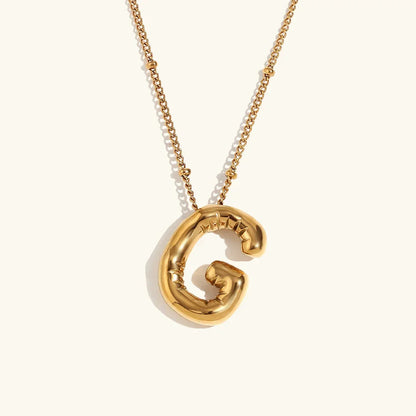 [Raffine]Balloon Gold Initial Necklace