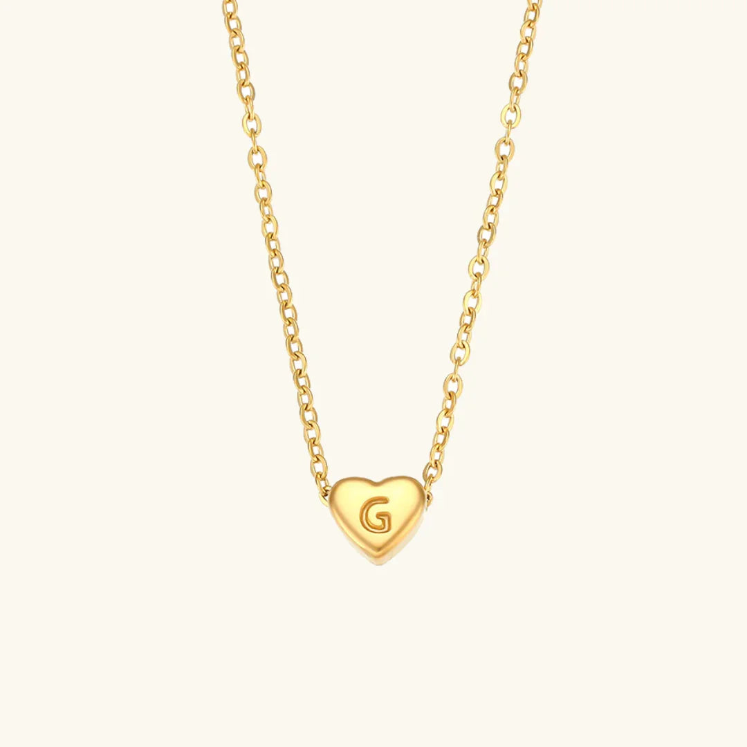 [Raffine]Heart Initial Gold Necklace
