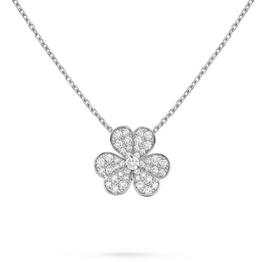 [Raffine] COLLAR DE TRÉBOL DE DIAMANTES DE PLATA