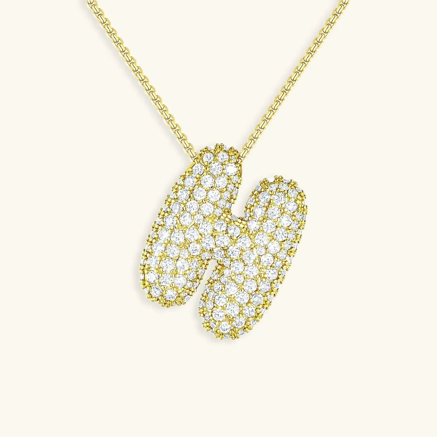 [Raffine]Bubble Initial Diamond Necklace