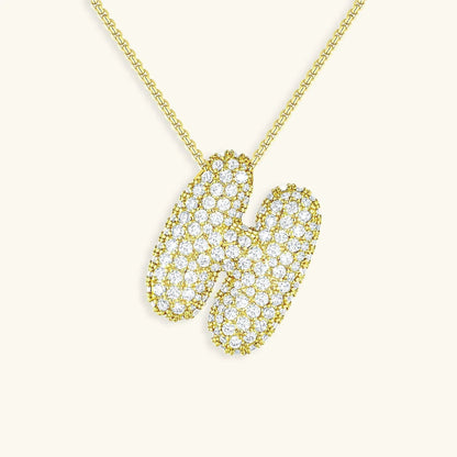 [Raffine]Bubble Initial Diamond Necklace