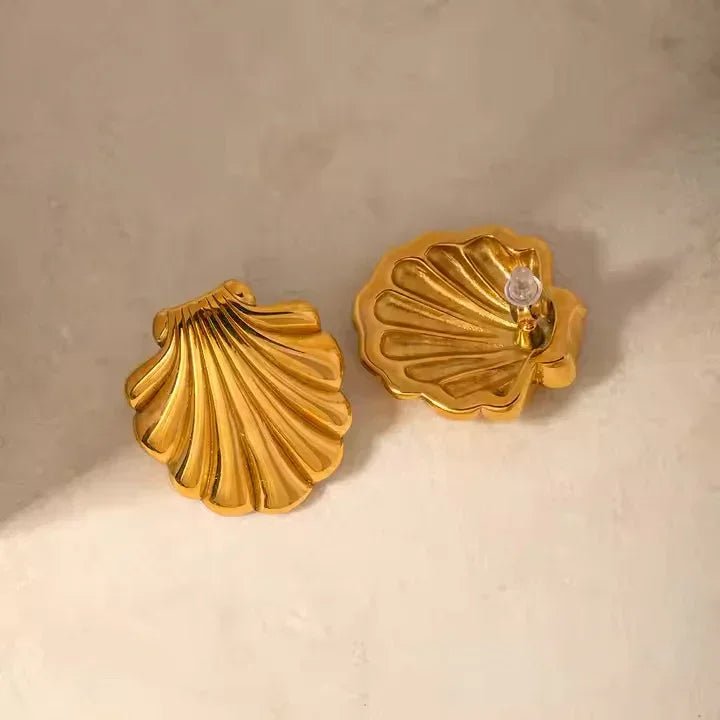 [Raffine]Bayside Gold Seashell Earrings