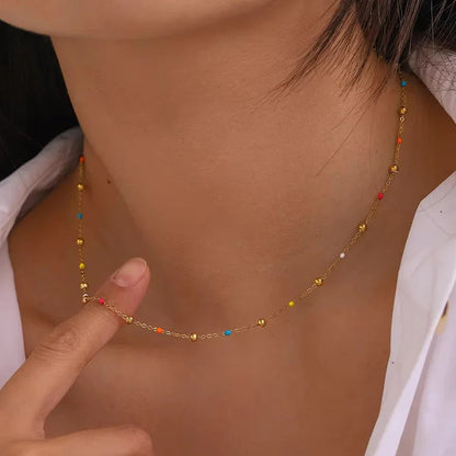 [Raffine]Amphitrite Gold Chain Bead Necklace