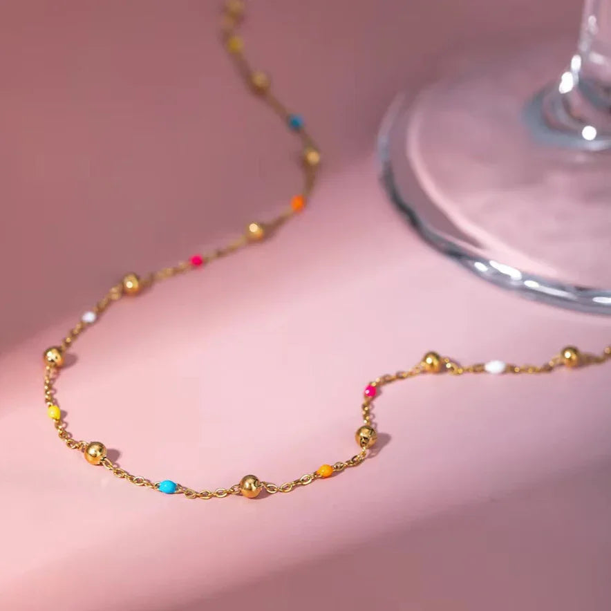 [Raffine]Amphitrite Gold Chain Bead Necklace