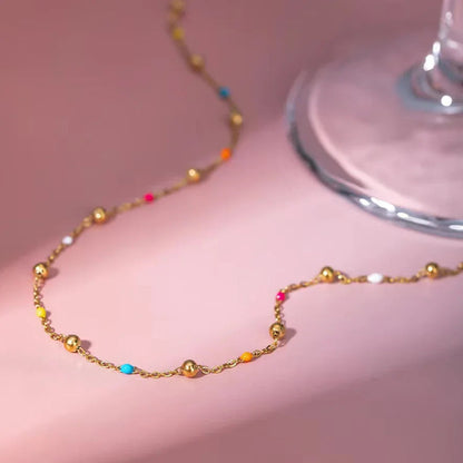 [Raffine]Amphitrite Gold Chain Bead Necklace