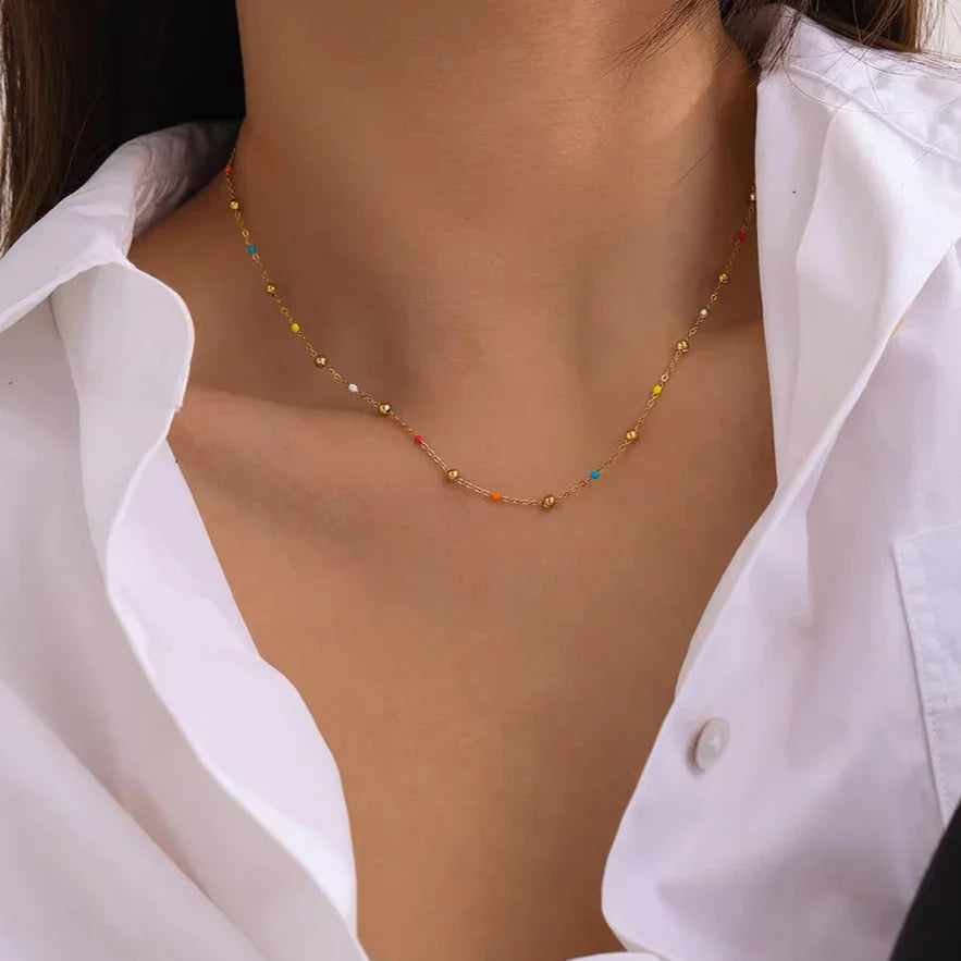 [Raffine]Amphitrite Gold Chain Bead Necklace