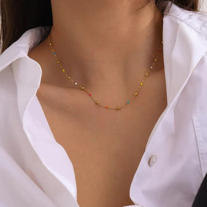 [Raffine]Amphitrite Gold Chain Bead Necklace