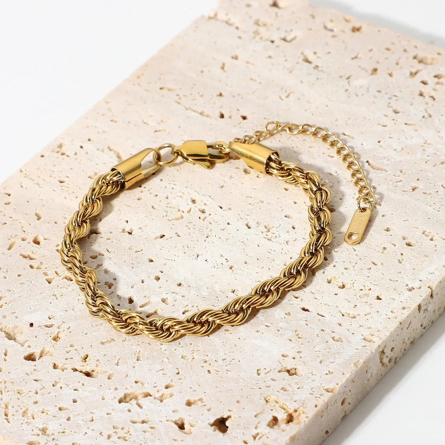 [Raffine]Clara Rope Chain Gold Bracelet