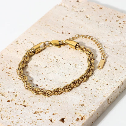 [Raffine]Clara Rope Chain Gold Bracelet