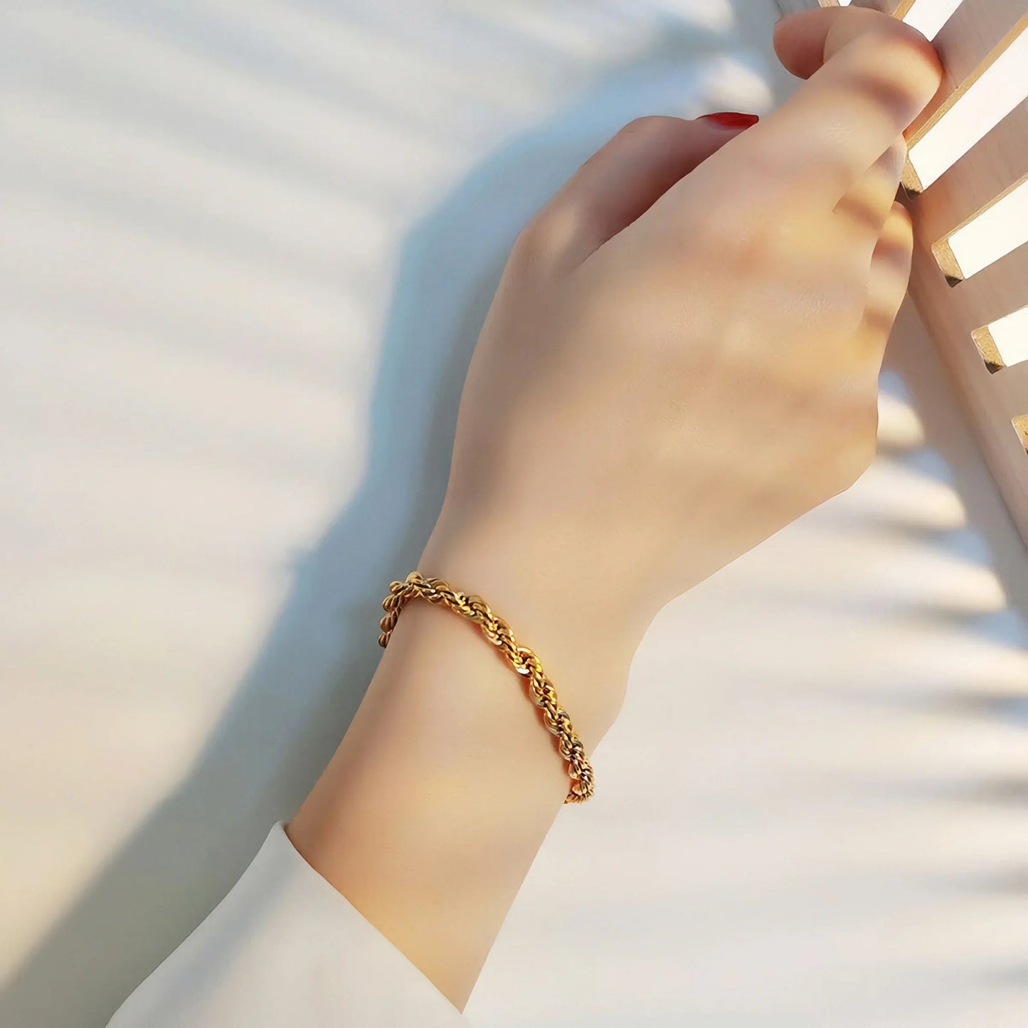 [Raffine]Clara Rope Chain Gold Bracelet