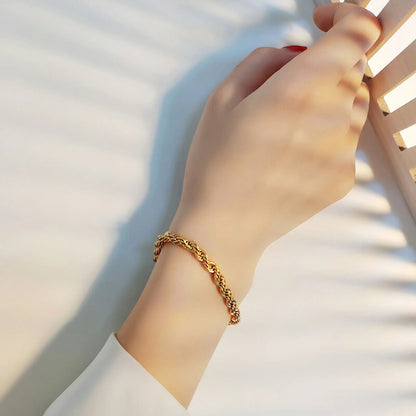 [Raffine]Clara Rope Chain Gold Bracelet
